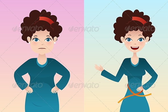 Before and After: Weight Loss - Health/Medicine Conceptual