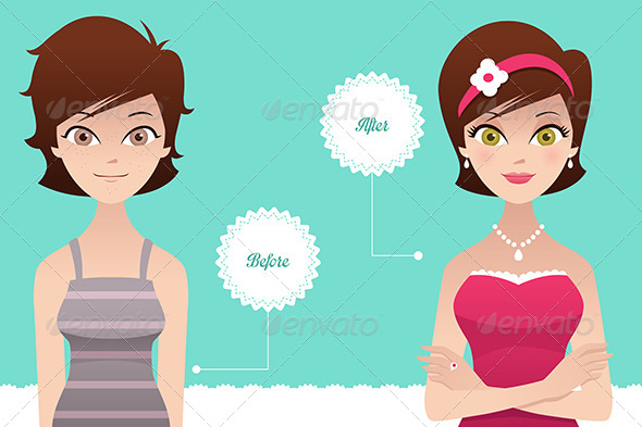 Before and After: Makeup - Conceptual Vectors