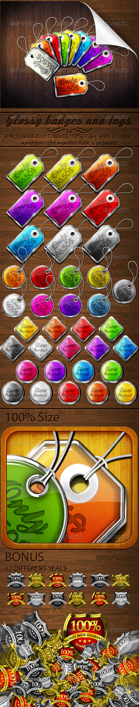 Glossy badges and price tags - Badges & Stickers Web Elements