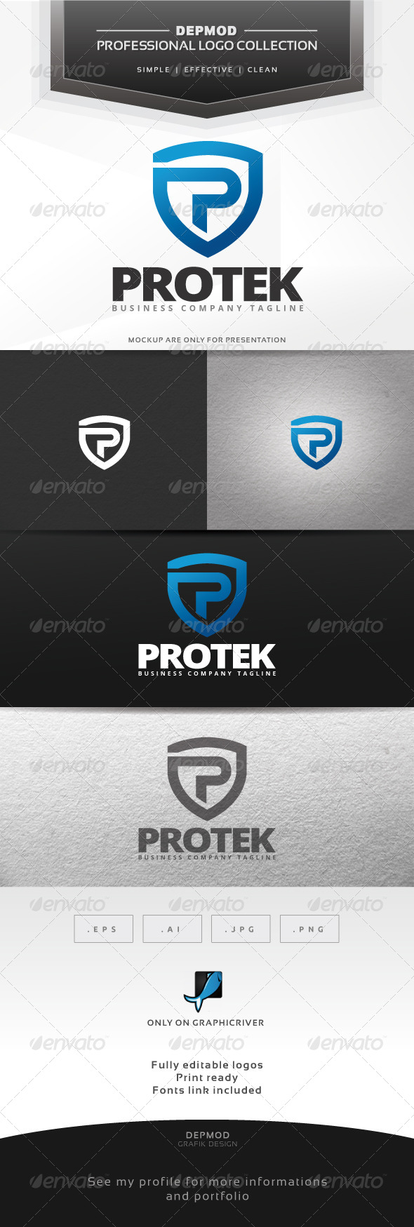 Protek Logo - Letters Logo Templates