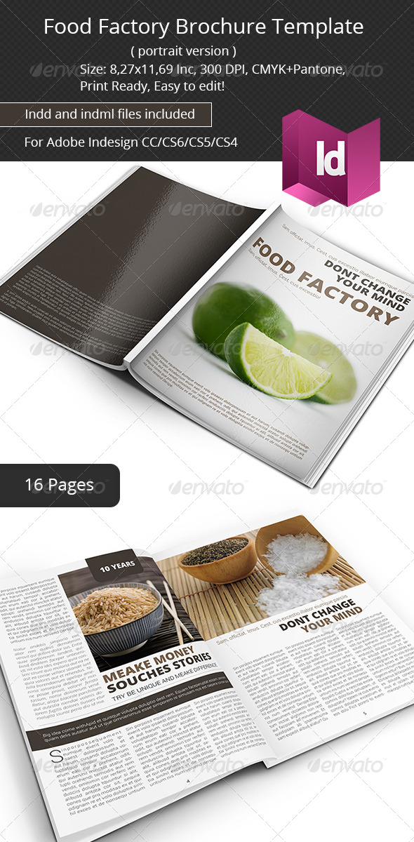 Food Factory Brochure Template - Portfolio Brochures