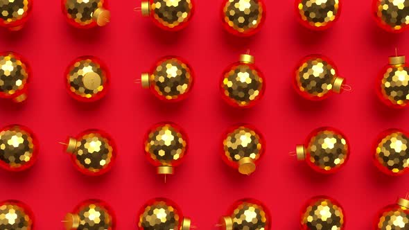 Golden Christmas rotating balls.
