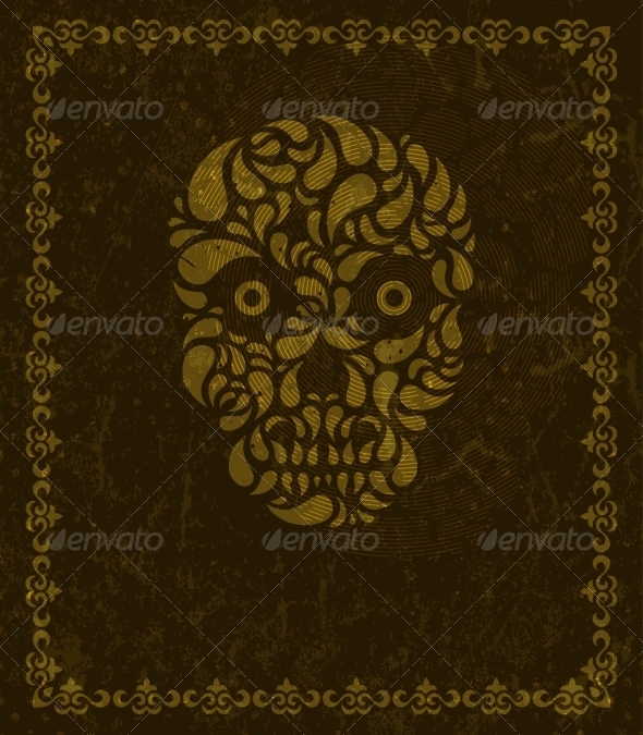 Background with Skull and Frame - Halloween Seasons/Holidays