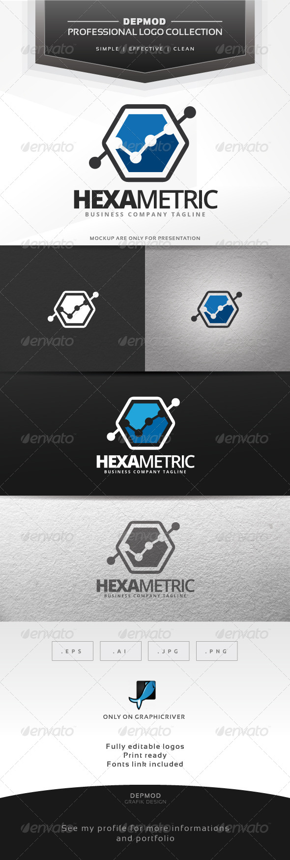 Hexa Metric Logo - Symbols Logo Templates