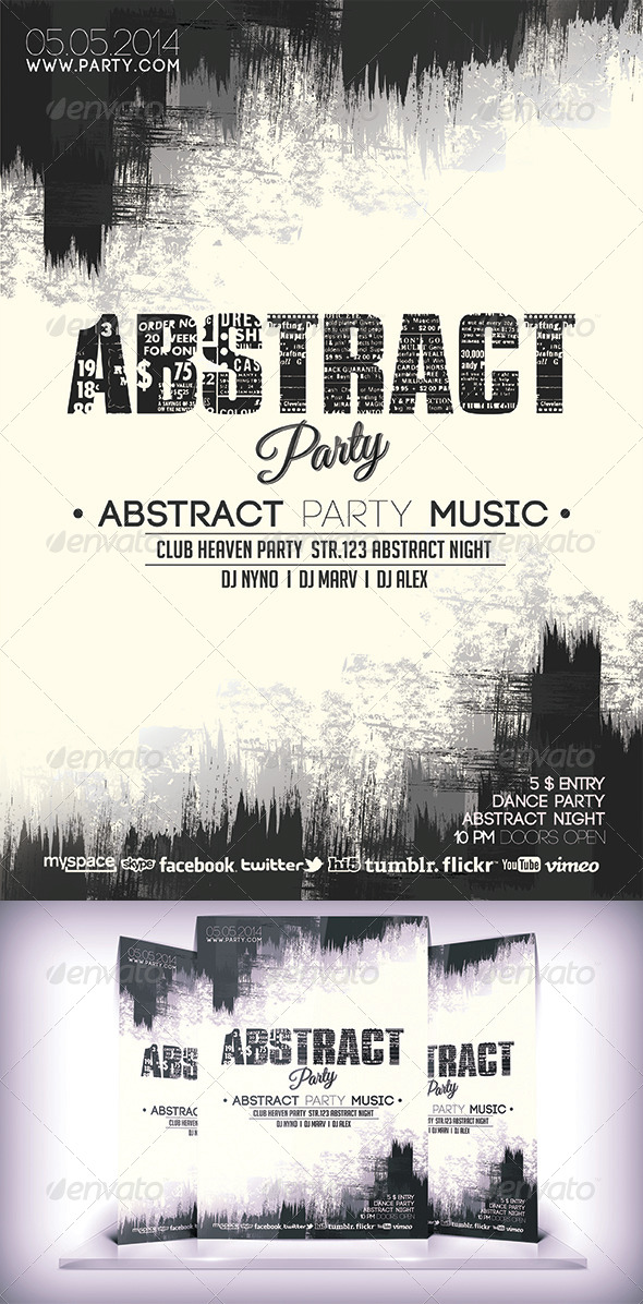 Abstract Party Flyer - Flyers Print Templates