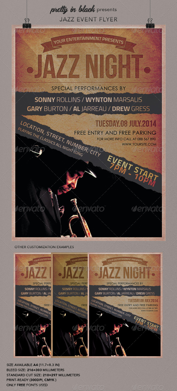 Jazz Event Flyer - Flyers Print Templates