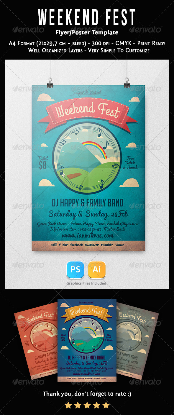 Weekend Fest Flyer Template - Concerts Events