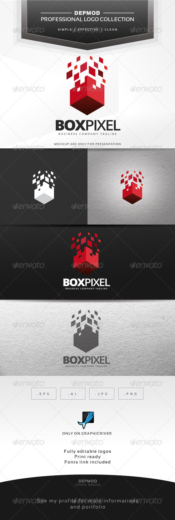 Box Pixel Logo - Abstract Logo Templates