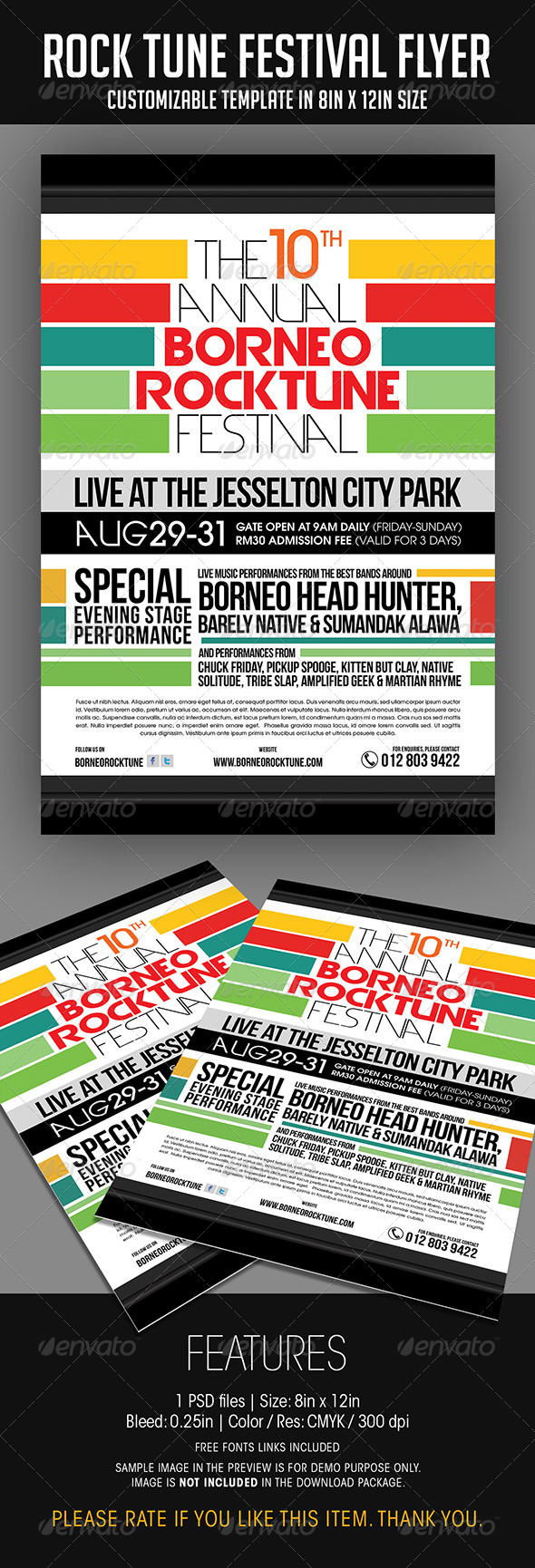 Rock Tune Festival Flyer - Concerts Events