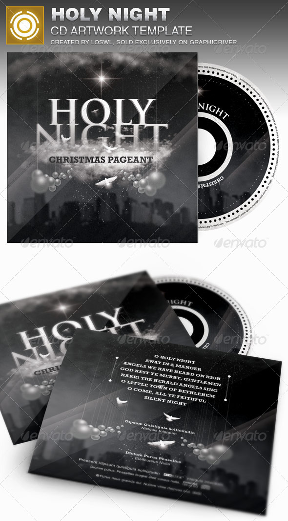 Holy Night Christmas CD Artwork Template - CD & DVD Artwork Print Templates