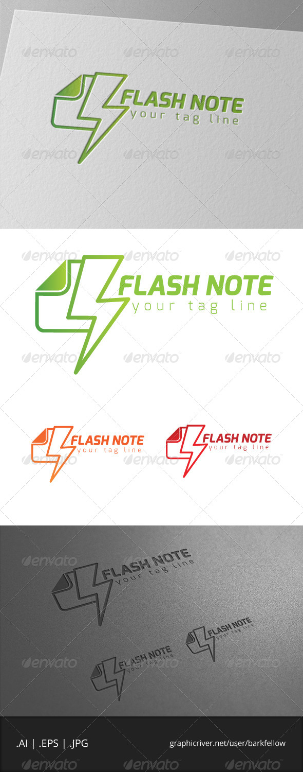 Flash Note Logo - Symbols Logo Templates
