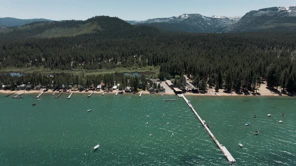 4K Tahoe Lake, Pope Beach mountain view  alt