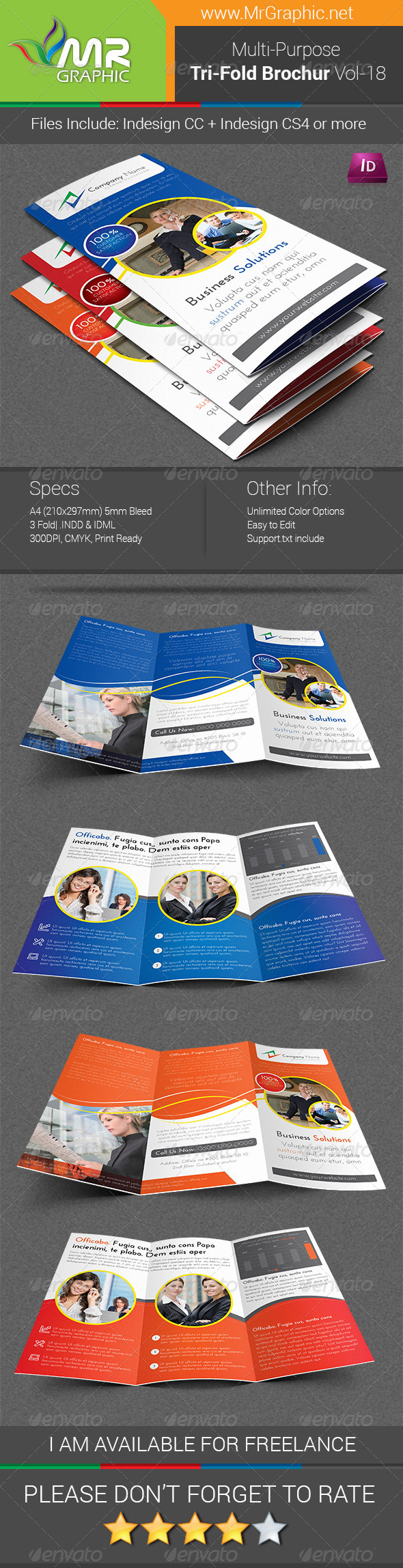 Multipurpose Business Tri-Fold Brochure Vol-18 - Corporate Brochures