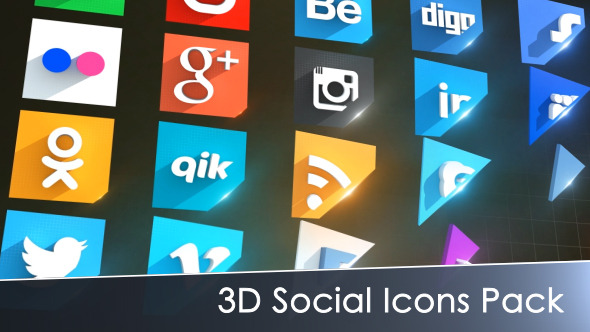3D Social Icons Pack alt
