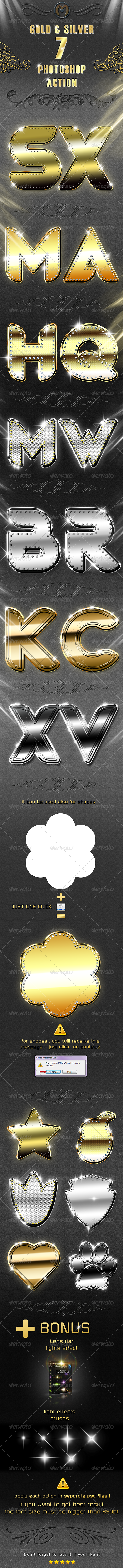 Gold & Silver Photoshop Action - Text Effects Actions