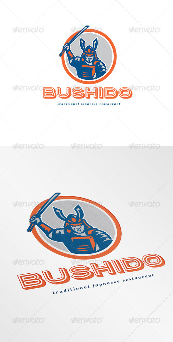 Bushido Traditional Japanese Restaurant Logo - Humans Logo Templates