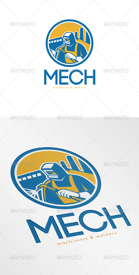 Mech Machinist and Welder Fabricator Logo - Humans Logo Templates