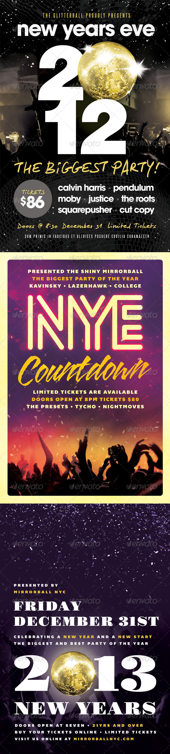 New Years Eve Flyers Bundle - Volume One - Clubs & Parties Events