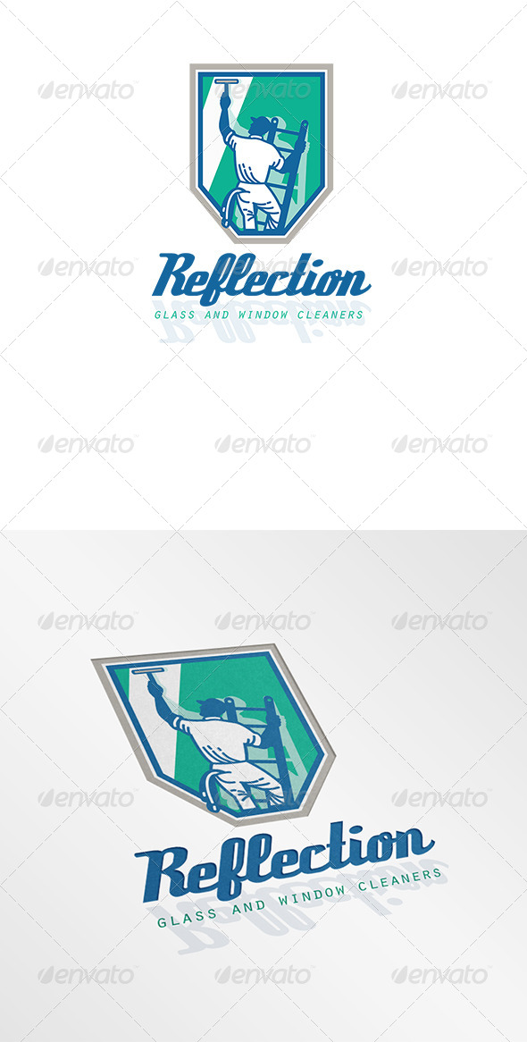 Reflection Glass and Window Cleaner Logo - Humans Logo Templates