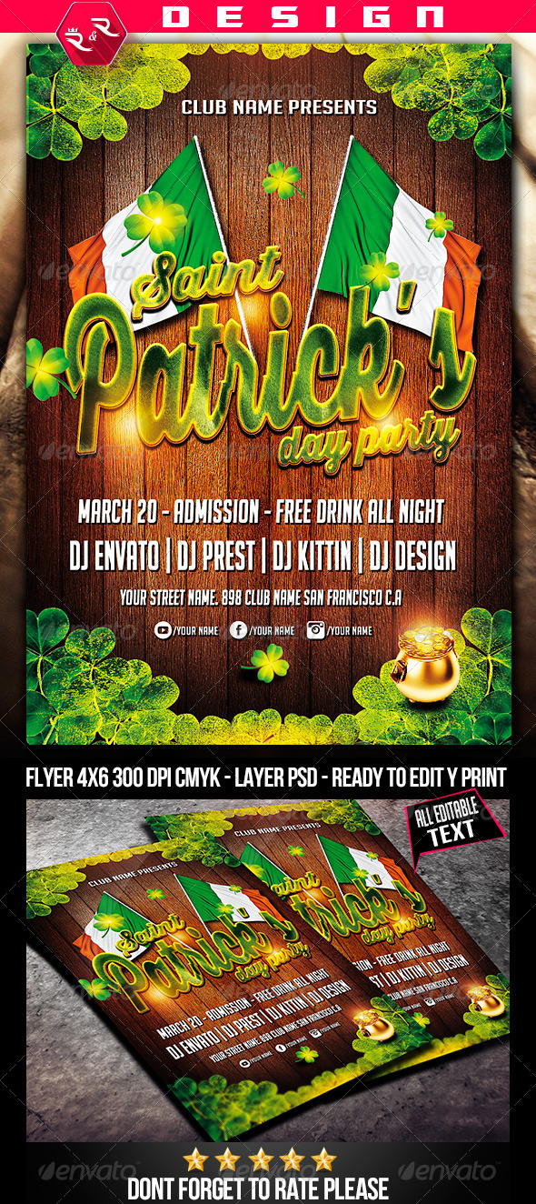 St Patricks Party Flyer Template - Holidays Events