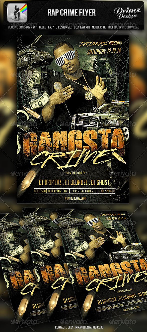 Rap Crime Flyer - Events Flyers