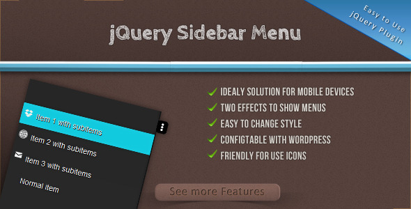 jQuery Sidebar Menu - CodeCanyon 6945789