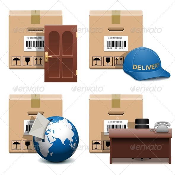 Vector Shipment Icons Set 28 - Industries Business