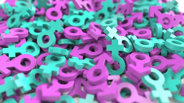 Many Male and Female Gender Symbols alt