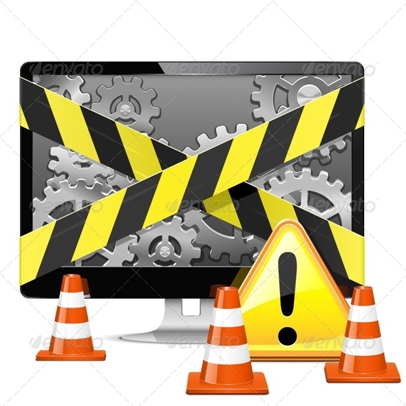 Vector Computer Repair with Cones - Computers Technology
