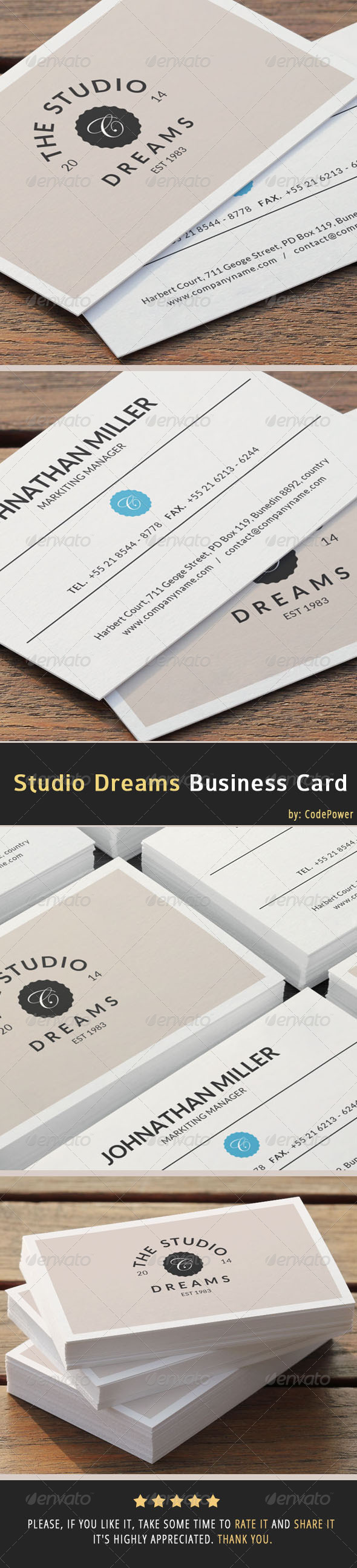 Studio Dreams Business Card - Creative Business Cards