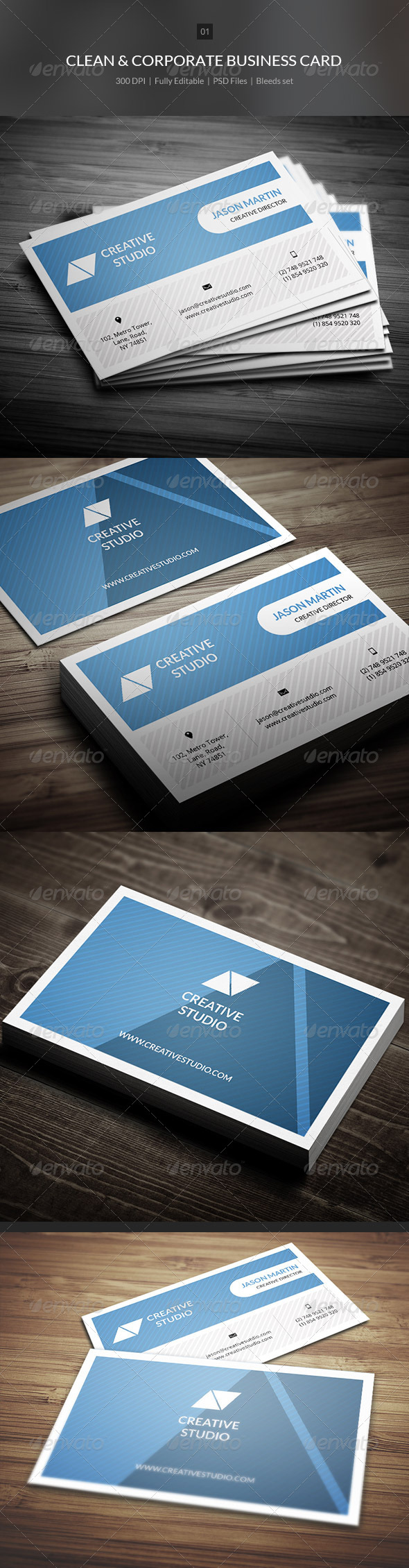 Clean & Corporate Business Card - 01 - Corporate Business Cards