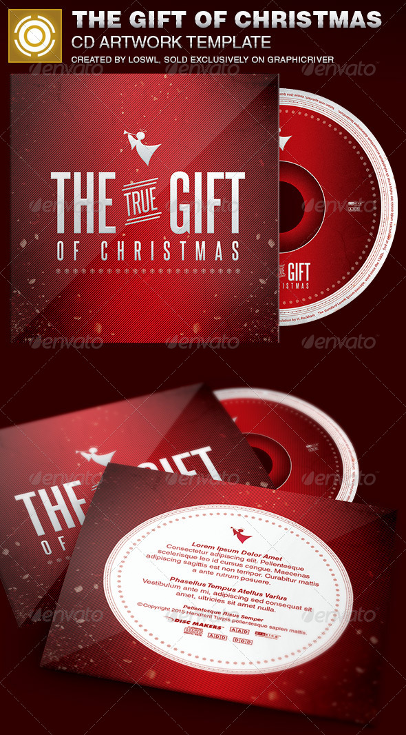 The Gift of Christmas CD Artwork Template - CD & DVD Artwork Print Templates