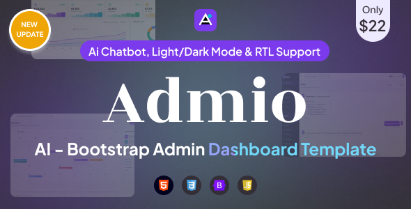 Admio – AI Multipurpose Bootstrap 5 Admin Dashboard Template + RTL