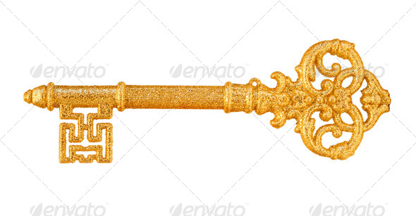 Gold key - Stock Photo - Images