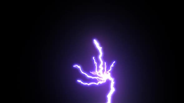  Lightning Strikes on Black Background.