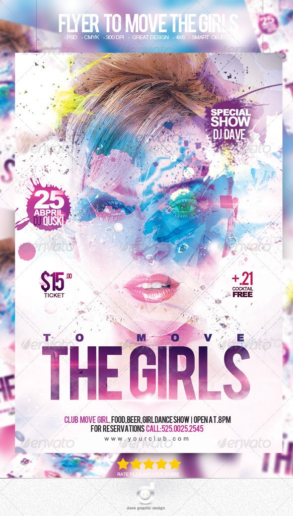 Flyer To Move The Girls Party - Clubs & Parties Events