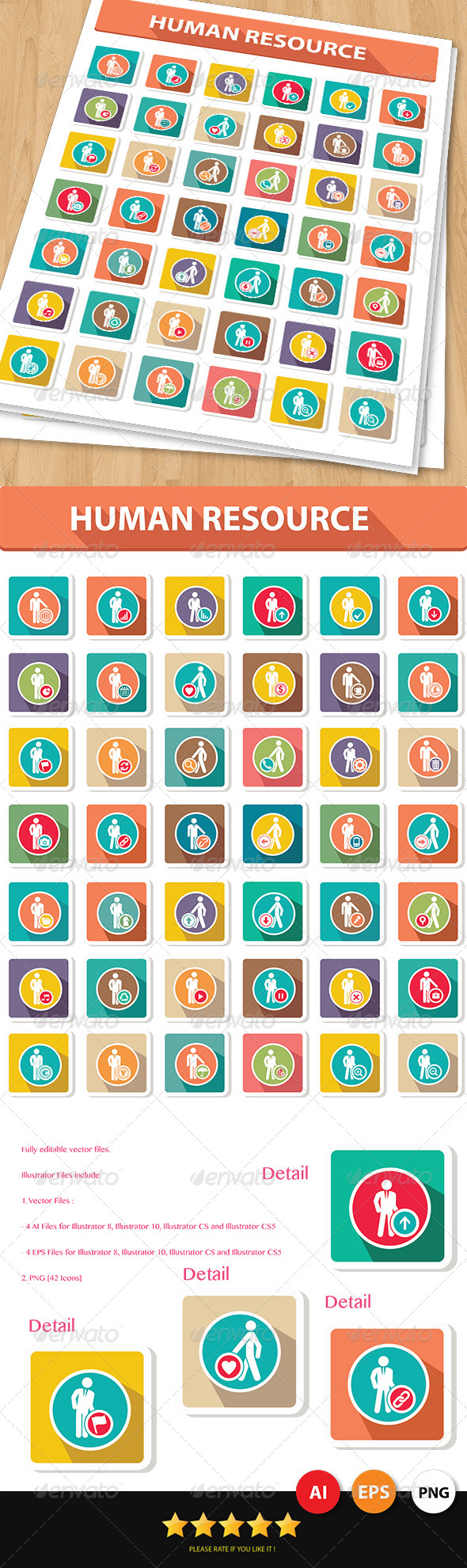 42 Human Resource Icons - People Characters