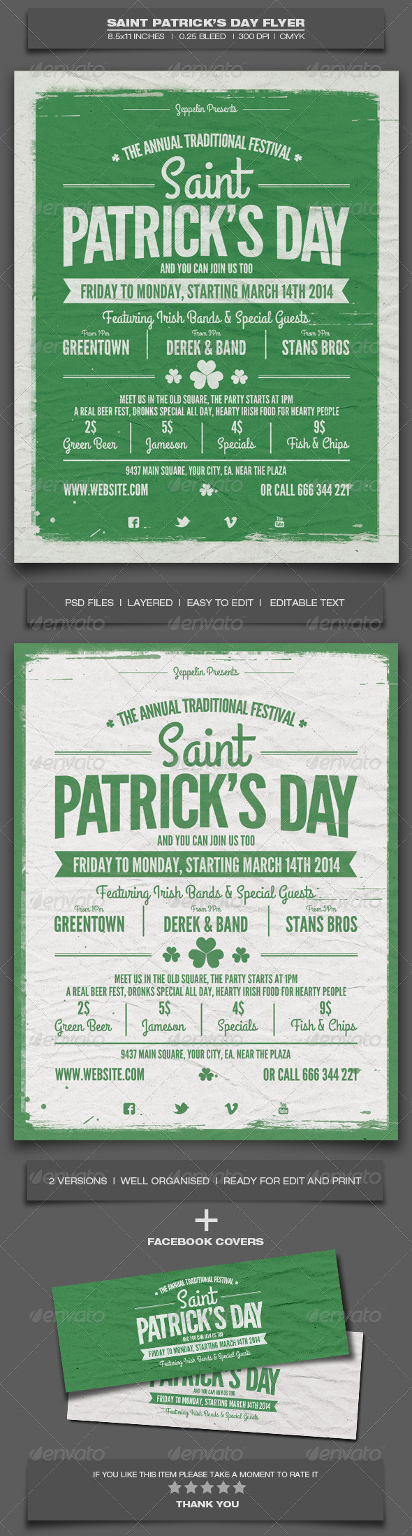 Saint Patrick's Day Flyer Template - Holidays Events