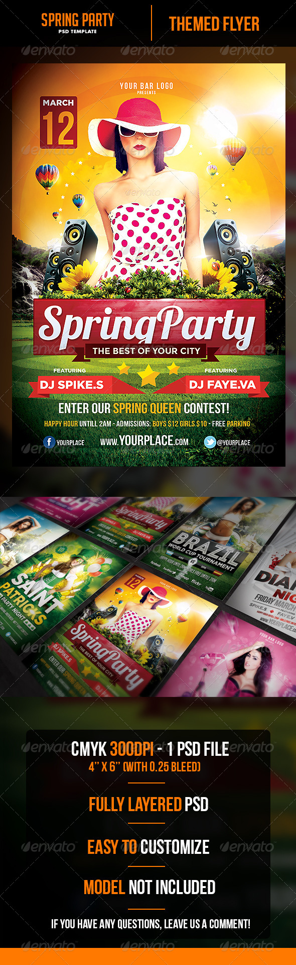 Spring Party Flyer Template