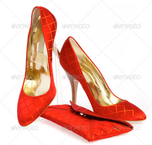 Female shoes and handbag - Stock Photo - Images