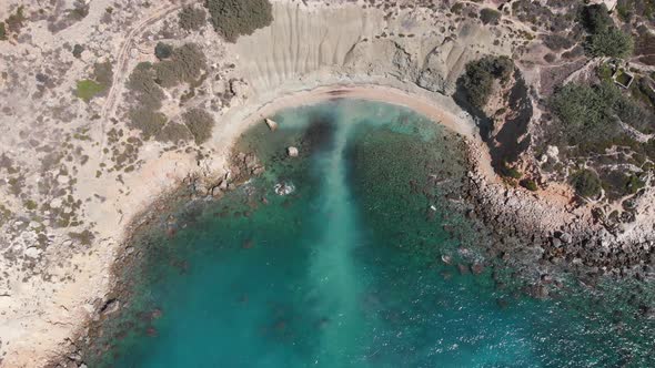 Aerial drone video from western Malta, Mgarr area, Fomm ir-Rih bay. alt