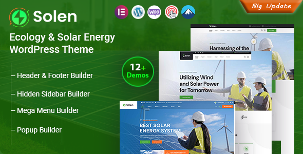 Solen – Ecology & Solar Energy WordPress Theme