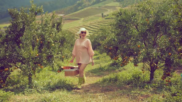 young beautiful attractive asian woman wearing casual colorful dress alt