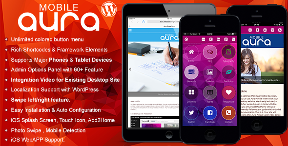 Aura WordPress téma mobilra optimaliztált weboldalhoz