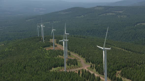 Aerial view of Wind Turbines.