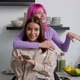 Lovely Woman with Physical Disability and Friend Enjoying Leisure in Kitchen - VideoHive Item for Sale