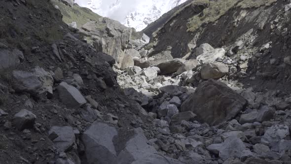 The Lush of Snow Mountains In Himalayan Region Of Uttarakhand