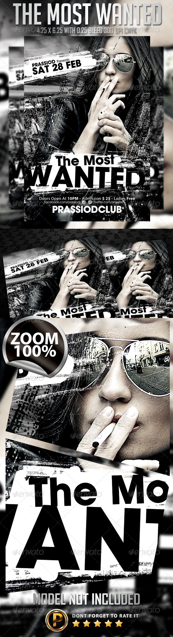 The Most Wanted Flyer Template - Clubs & Parties Events