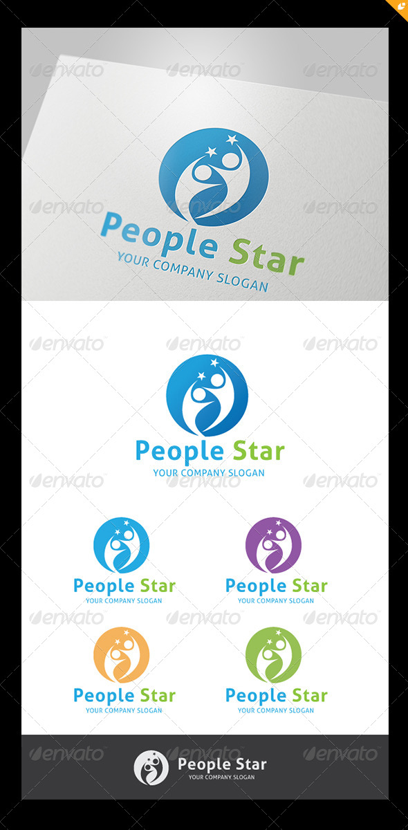 People Star - Humans Logo Templates