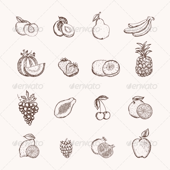 Fruits Icons Set